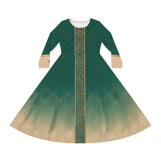 Elegant Women's Long Sleeve Dance Dress, Perfect for Events, Parties, Recitals, Celebrations, Festival Attire - Zeedeey - All stuffs go, go figure