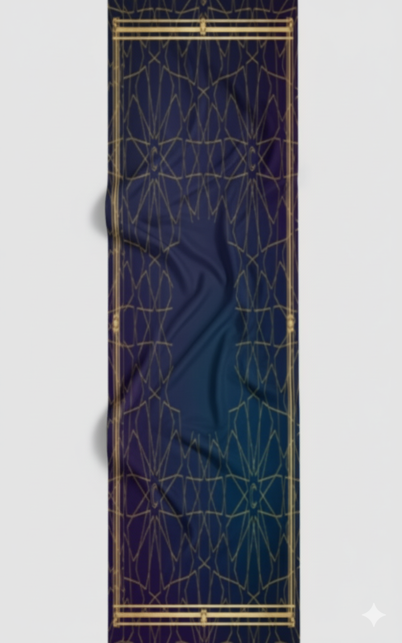 Blue Islamic geometry hijab - Zeedeey - All stuffs go, go figure