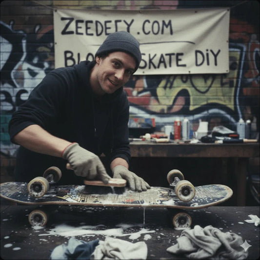 Hand scrub skateboard