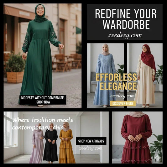 Five collage dresses