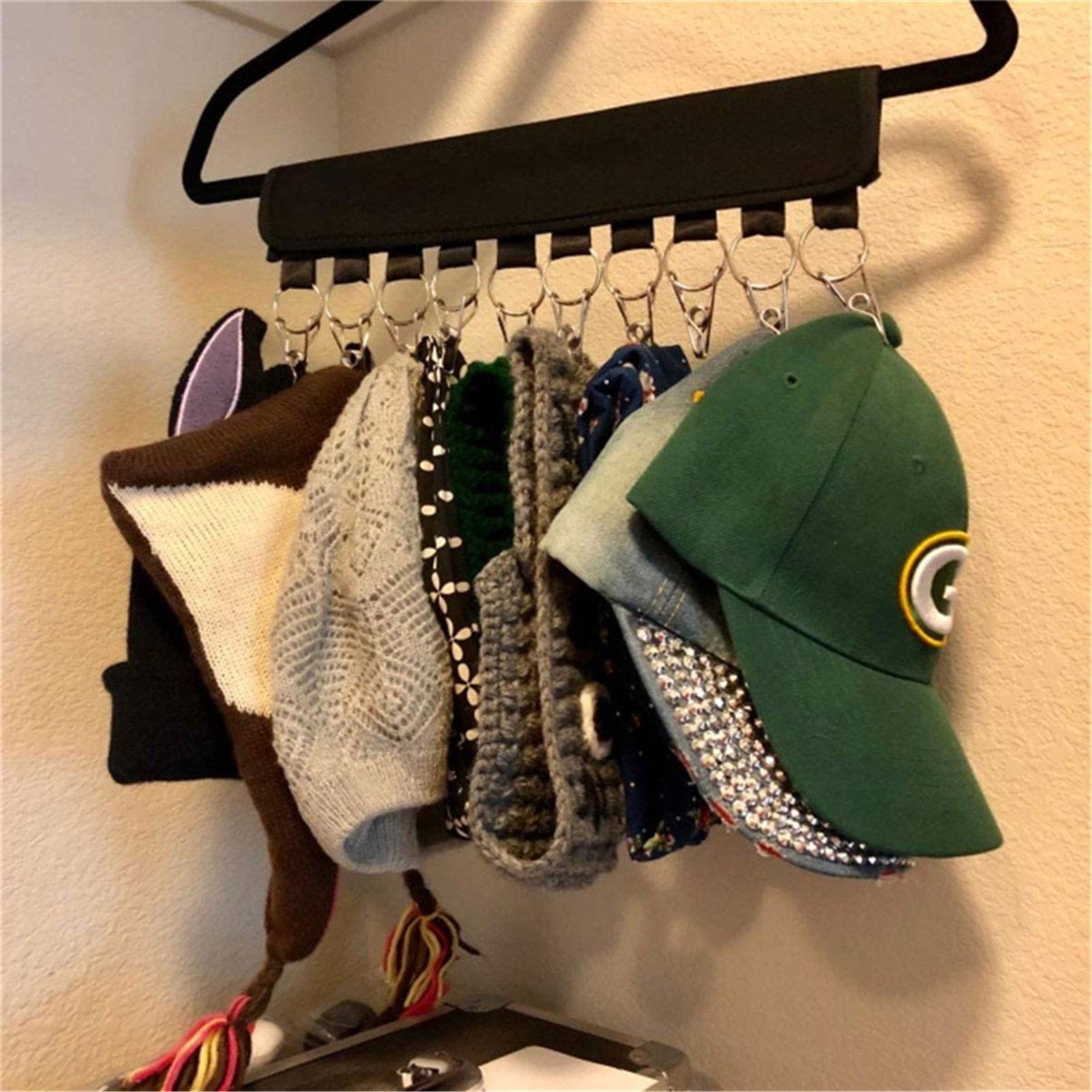 Portable Baseball Hat Clip Closet Storage Hanger Foldable - Zeedeey - All stuffs go, go figure