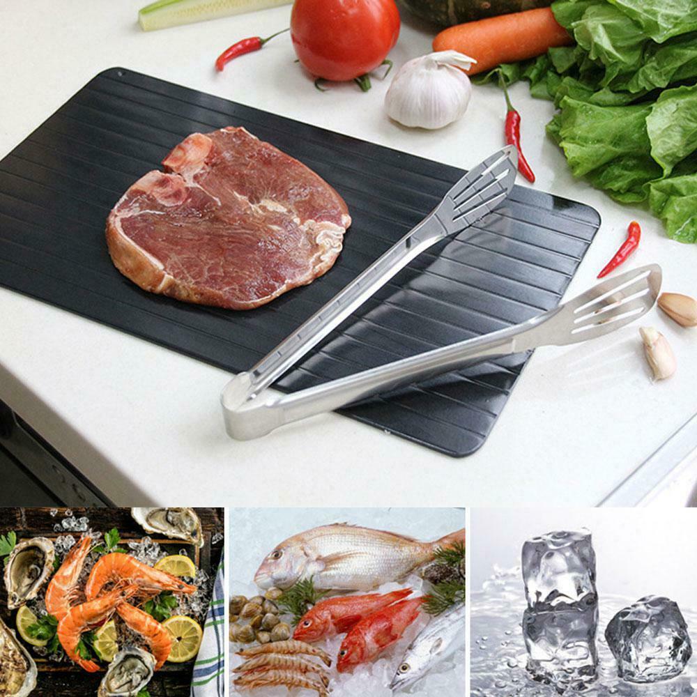 Fast Defrost Tray Fast Thaw Frozen Food Meat Fruit Quick Defrosting Plate Board Defrost Tray Thaw Master Kitchen Gadgets - Zeedeey - All stuffs go, go figure