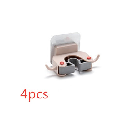 Nail-free multi-function traceless mop holder receives mop hook bathroom wall hanging broom holder mop clip - Zeedeey - All stuffs go, go figure