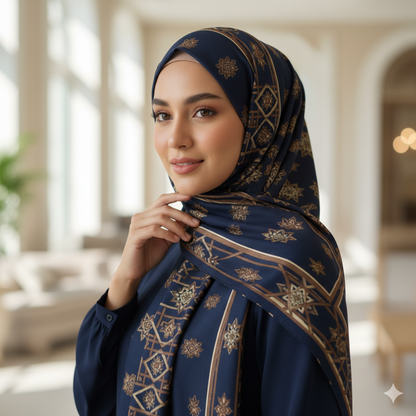 Blue tile scarf hijab - Zeedeey - All stuffs go, go figure