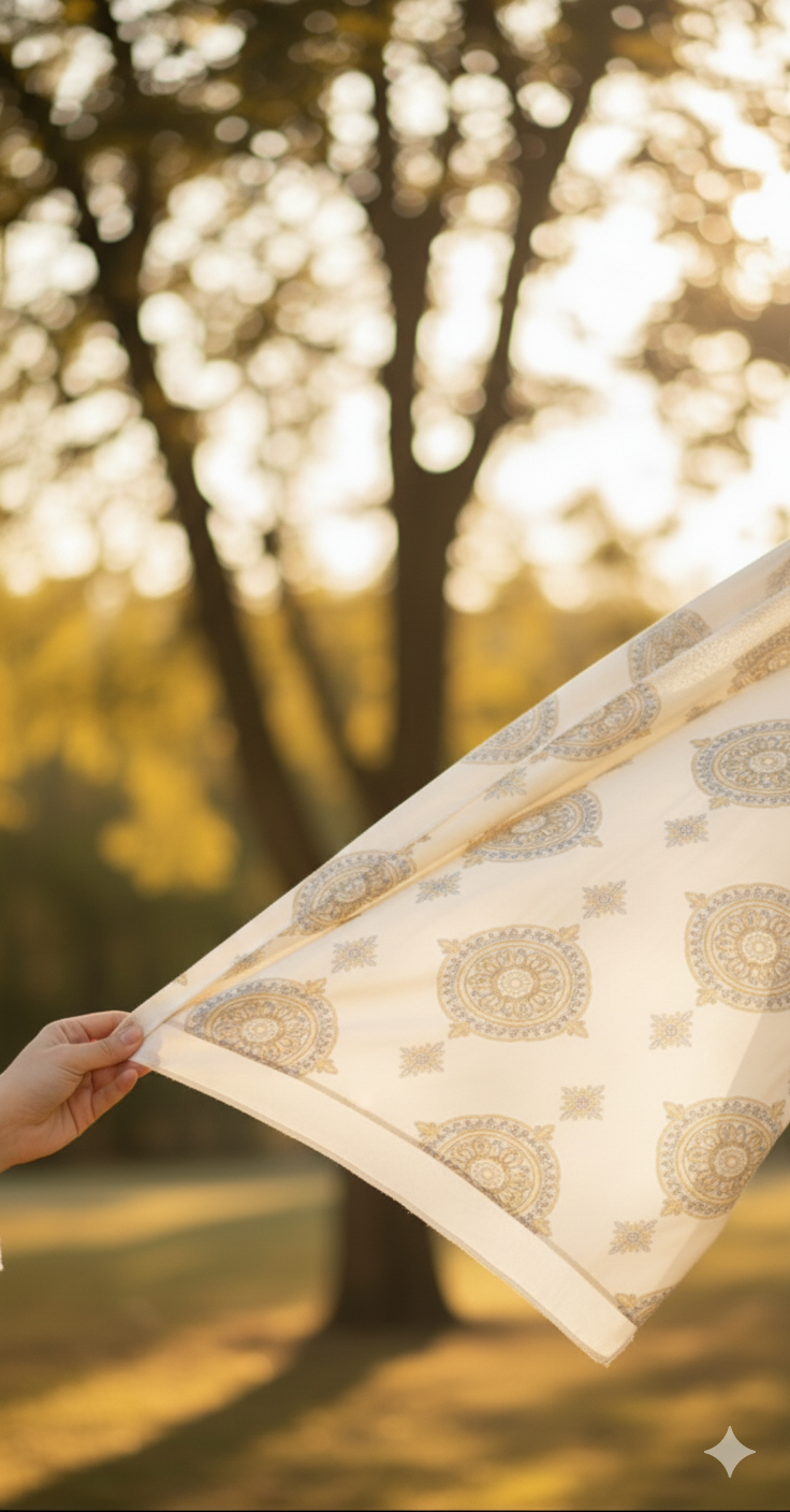 Beige ornament scarf hijab - Zeedeey - All stuffs go, go figure