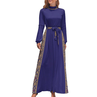 InterestPrint Long Sleeve High Neck All Over Print Dress Polyester Spandex - Zeedeey - All stuffs go, go figure