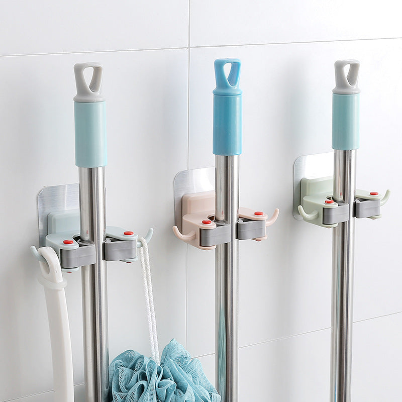 Nail-free multi-function traceless mop holder receives mop hook bathroom wall hanging broom holder mop clip - Zeedeey - All stuffs go, go figure