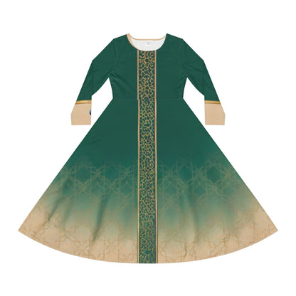 Elegant Women's Long Sleeve Dance Dress, Perfect for Events, Parties, Recitals, Celebrations, Festival Attire - Zeedeey - All stuffs go, go figure