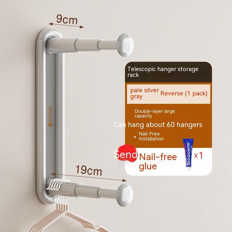 Retractable Hanger Storage Rack Punch-free - Zeedeey - All stuffs go, go figure