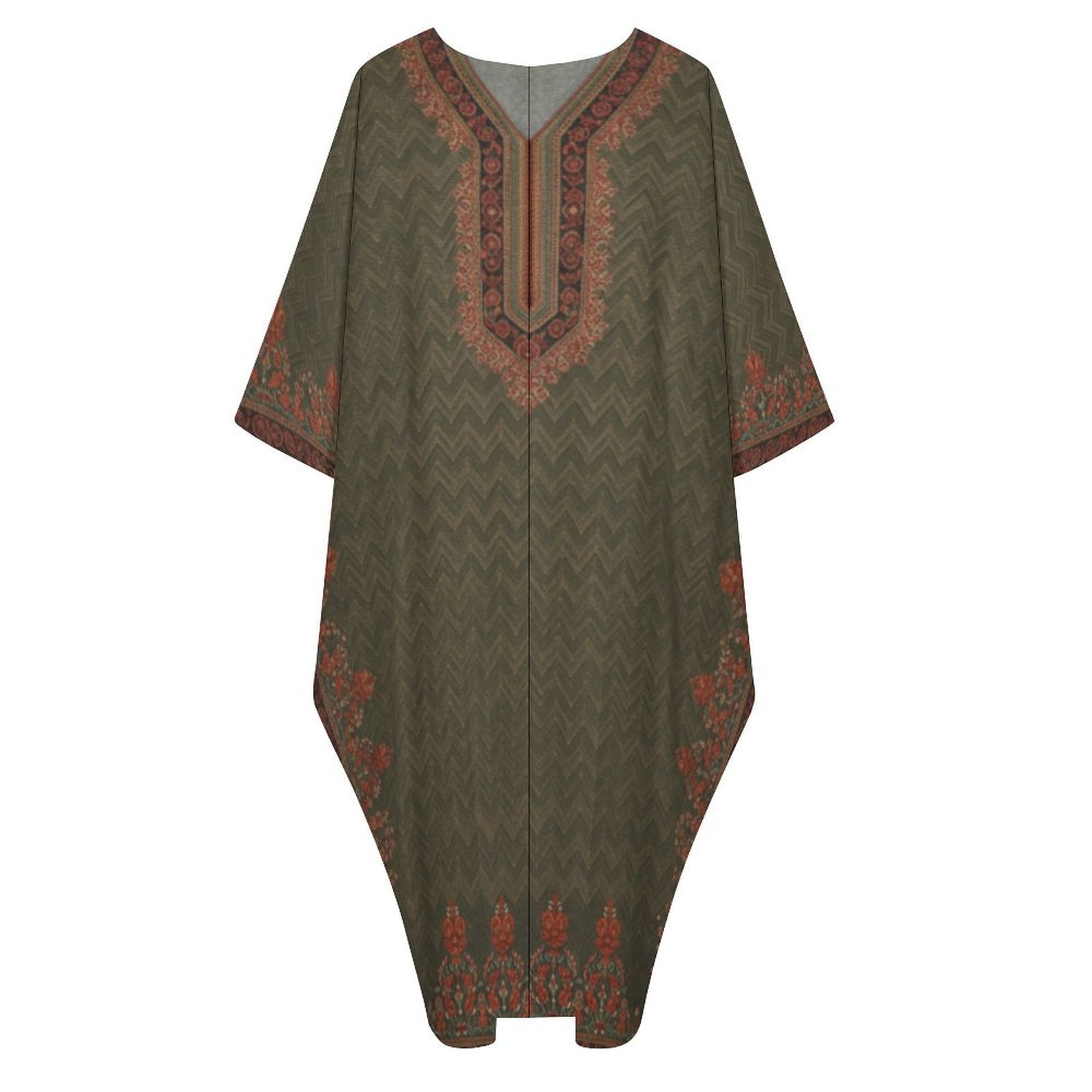 Design V-Neck Kaftan Dress - Zeedeey - All stuffs go, go figure