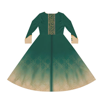 Elegant Women's Long Sleeve Dance Dress, Perfect for Events, Parties, Recitals, Celebrations, Festival Attire - Zeedeey - All stuffs go, go figure