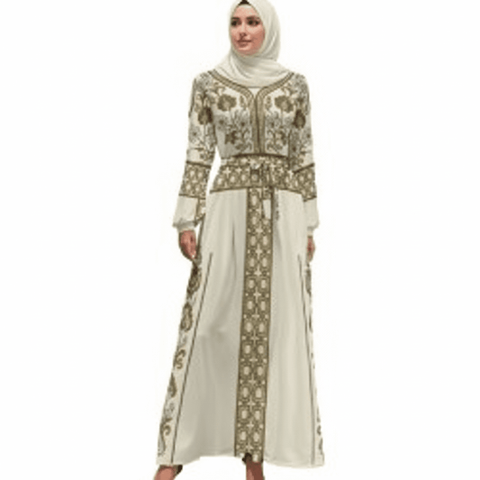 InterestPrint Long Sleeve High Neck All Over Print Long Dress