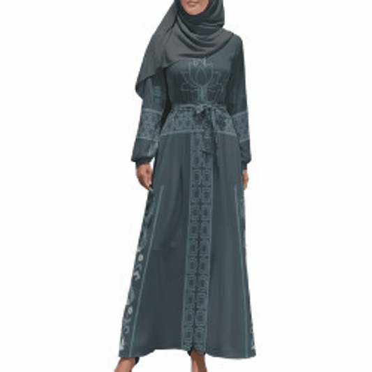 InterestPrint All Over Print Long Sleeve Maxi Dress - Zeedeey - All stuffs go, go figure