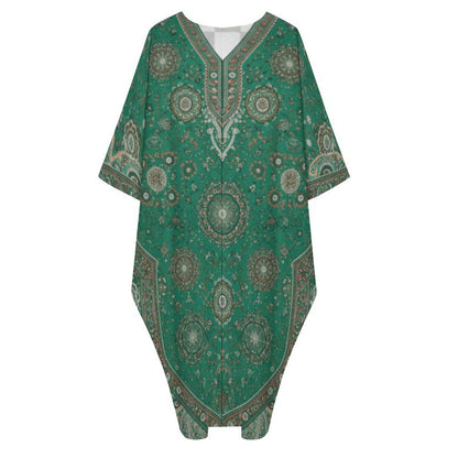 Design V-Neck Kaftan Dress - Zeedeey - All stuffs go, go figure