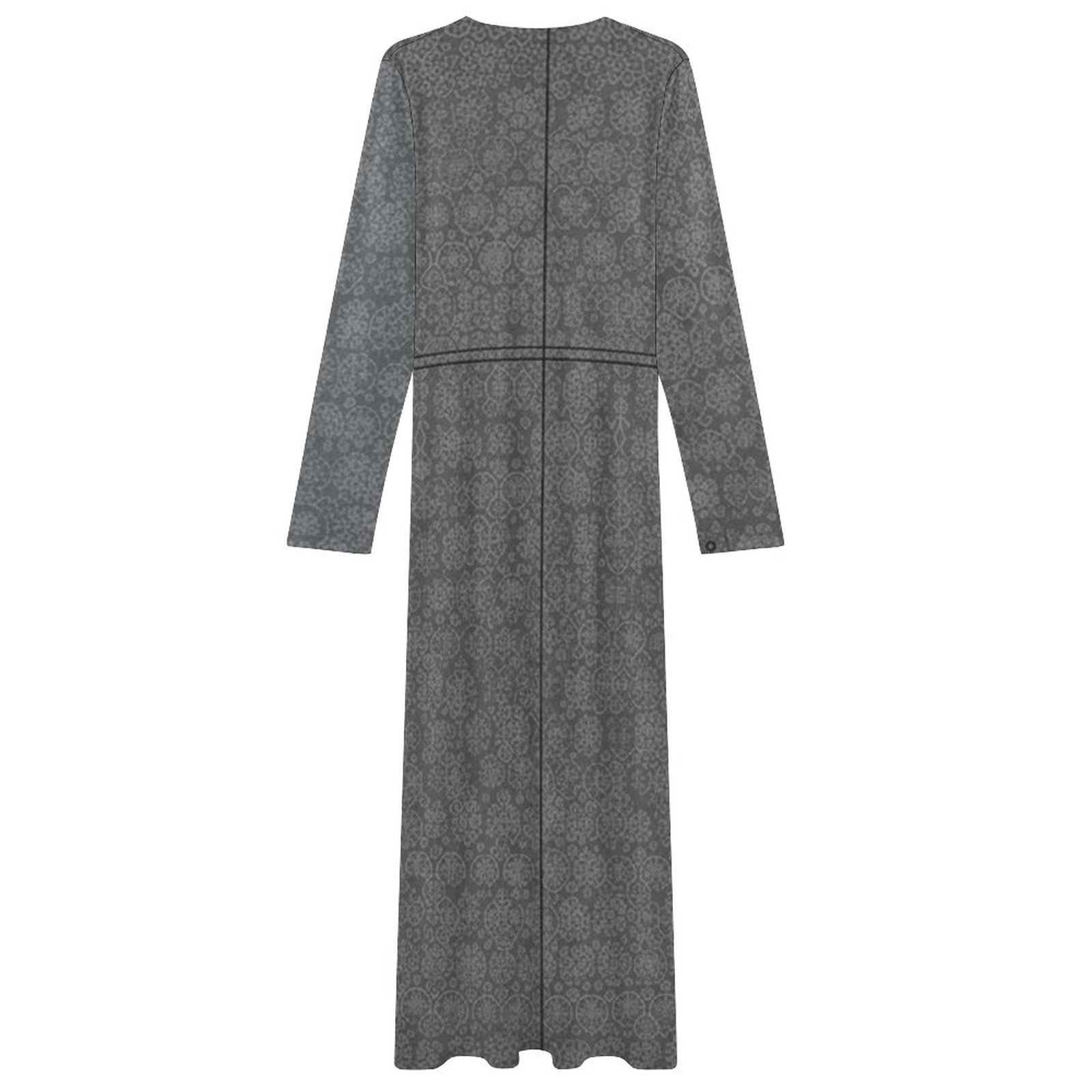 Design Long-Sleeve Draped Bodycon Dress - Zeedeey - All stuffs go, go figure