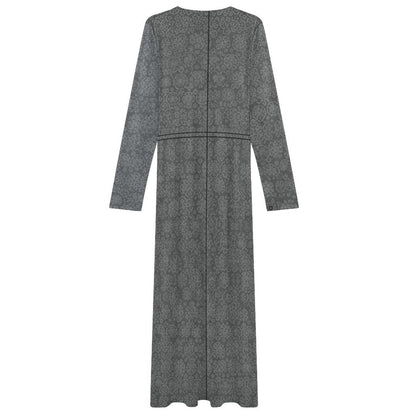 Design Long-Sleeve Draped Bodycon Dress - Zeedeey - All stuffs go, go figure