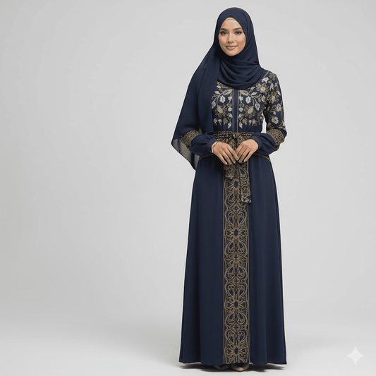 InterestPrint Long Sleeve High Neck All Over Print Long Dress