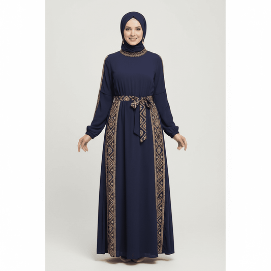 InterestPrint Long Sleeve High Neck All Over Print Dress Polyester Spandex - Zeedeey - All stuffs go, go figure