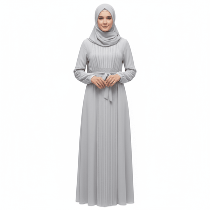 InterestPrint Long Sleeve High Neck Long Dress All Over Print