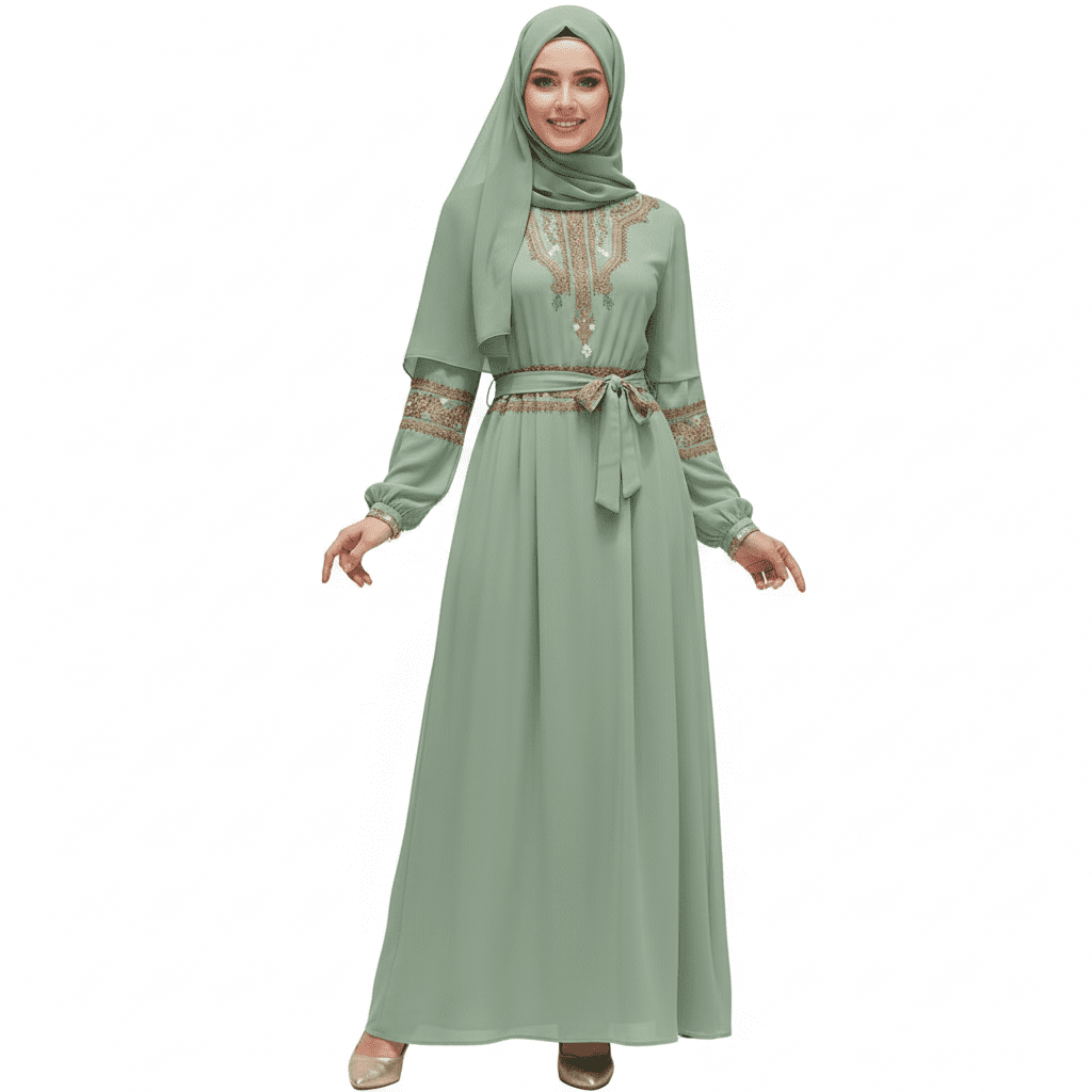 InterestPrint Long Sleeve High Neck All Over Print Long Dress