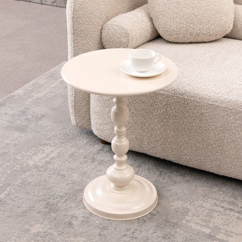 Vintage Metal Coffee Table End Table, Round Side Table For Sofa Bedside Nightstand, Accent Table Decorative Small Space Living Room Bedroom - Zeedeey - All stuffs go, go figure