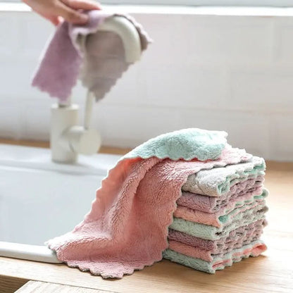 Dual-tone Reversible Kitchen Towel Set - Soft Dishcloth Combo - Zeedeey - All stuffs go, go figure