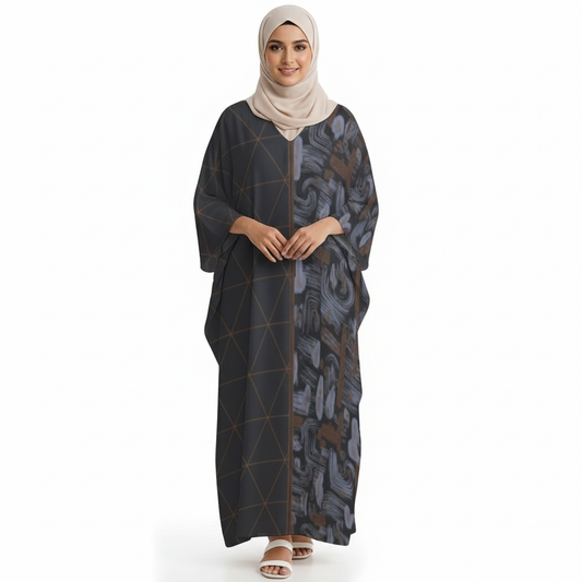 Design V-Neck Kaftan Dress - Zeedeey - All stuffs go, go figure